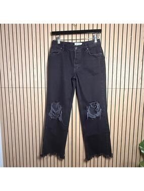 275 We The Free Black Distressed Ripped Jeans (Size 25, Black, EUC)